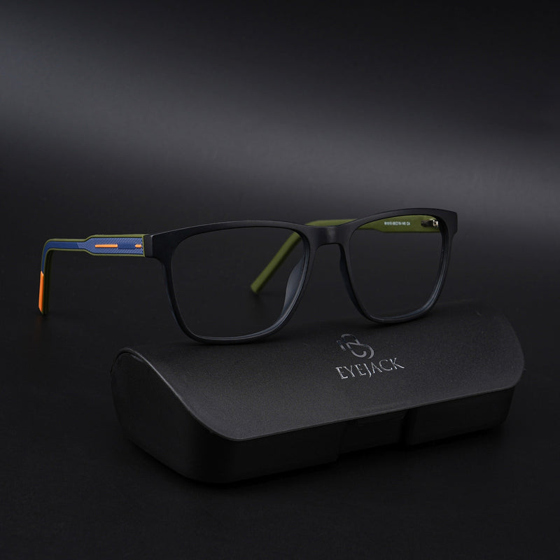 Eyejack Rush Matt Black Square Eyeglasses for Men & Women (1010CL729-C5)