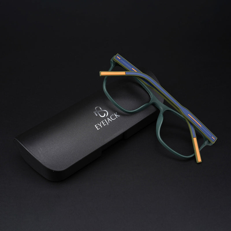 Eyejack Rush Green Square Eyeglasses for Men & Women (1010CL730-C6)