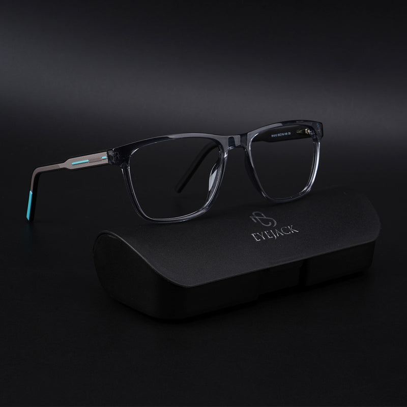Eyejack Rush Grey Square Eyeglasses for Men & Women (1010CL733-C9)