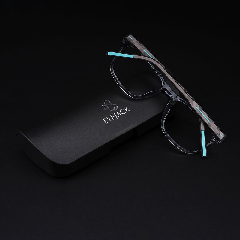 Eyejack Rush Grey Square Eyeglasses for Men & Women (1010CL733-C9)