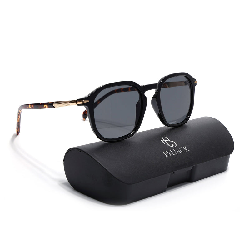 Eyejack Black Square Sunglasses for Men & Women (1115CL1085)