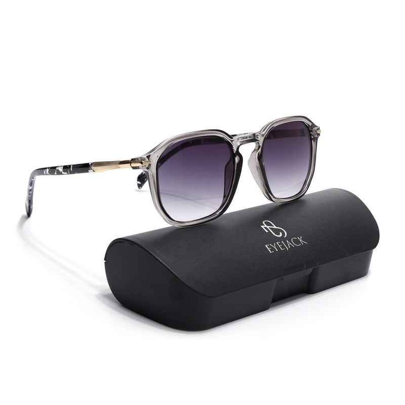Eyejack Transparent Grey Square Sunglasses for Men & Women (1115CL1086)