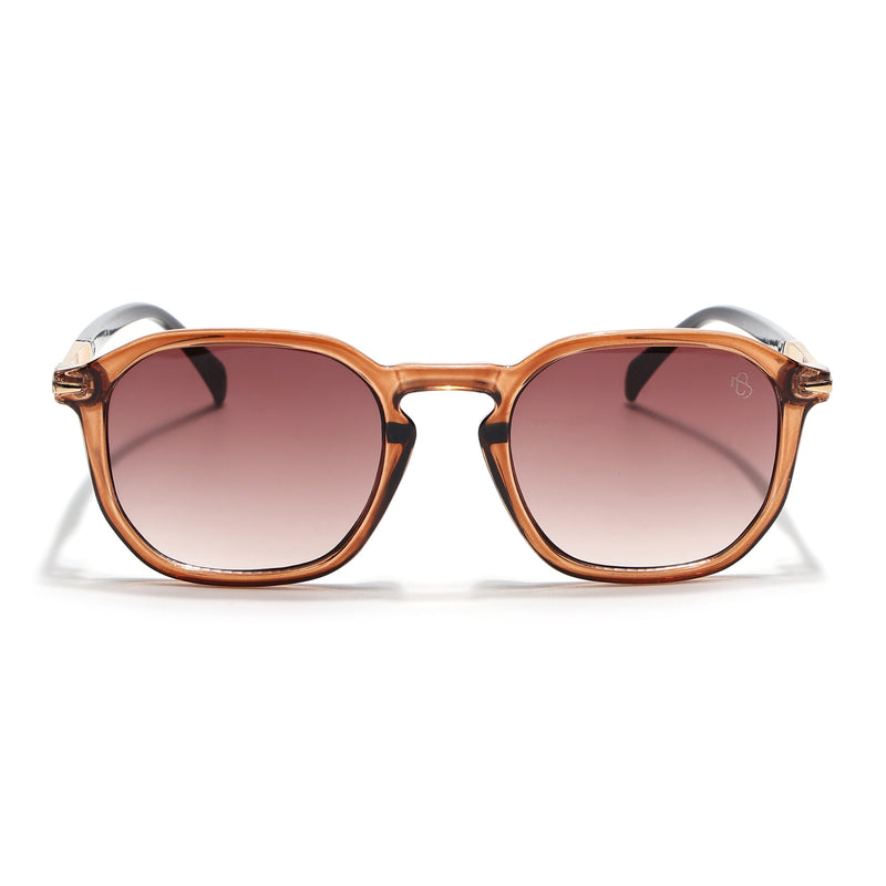 Eyejack Transparent Brown Square Sunglasses for Men & Women (1115CL1087)