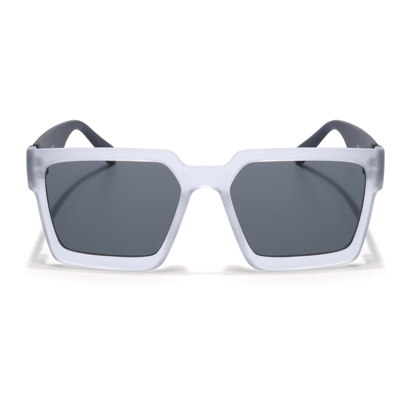 Eyejack Grey Square Sunglasses for Men & Women (1126CL1031)