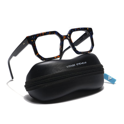 Voyage Veloura Select Brown & Blue Square Eyeglasses for Men & Women (1132SLMG5873-C2)