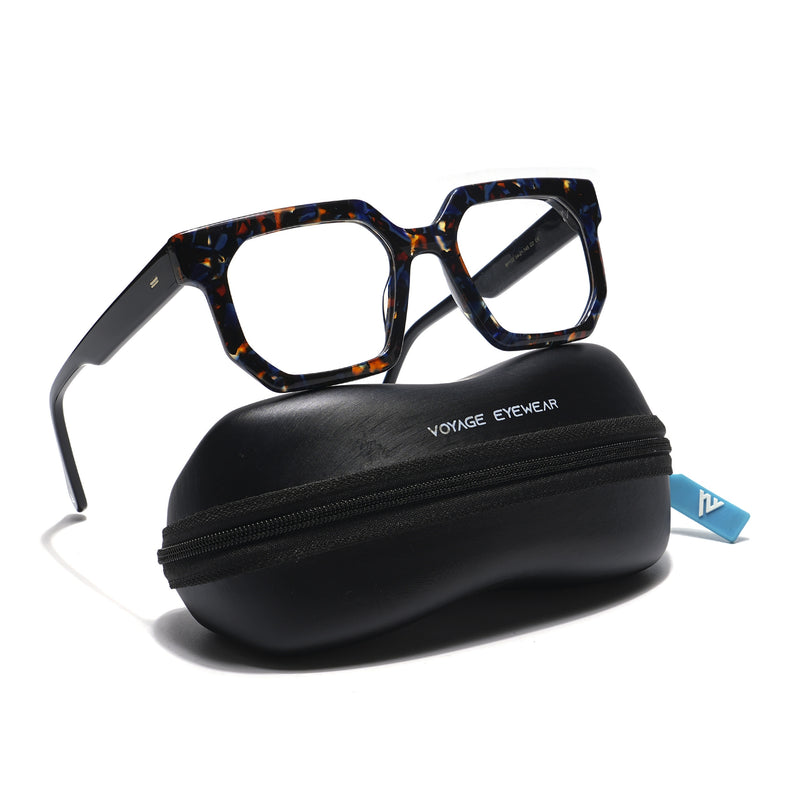 Voyage Veloura Select Brown & Blue Square Eyeglasses for Men & Women (1132SLMG5873-C2)