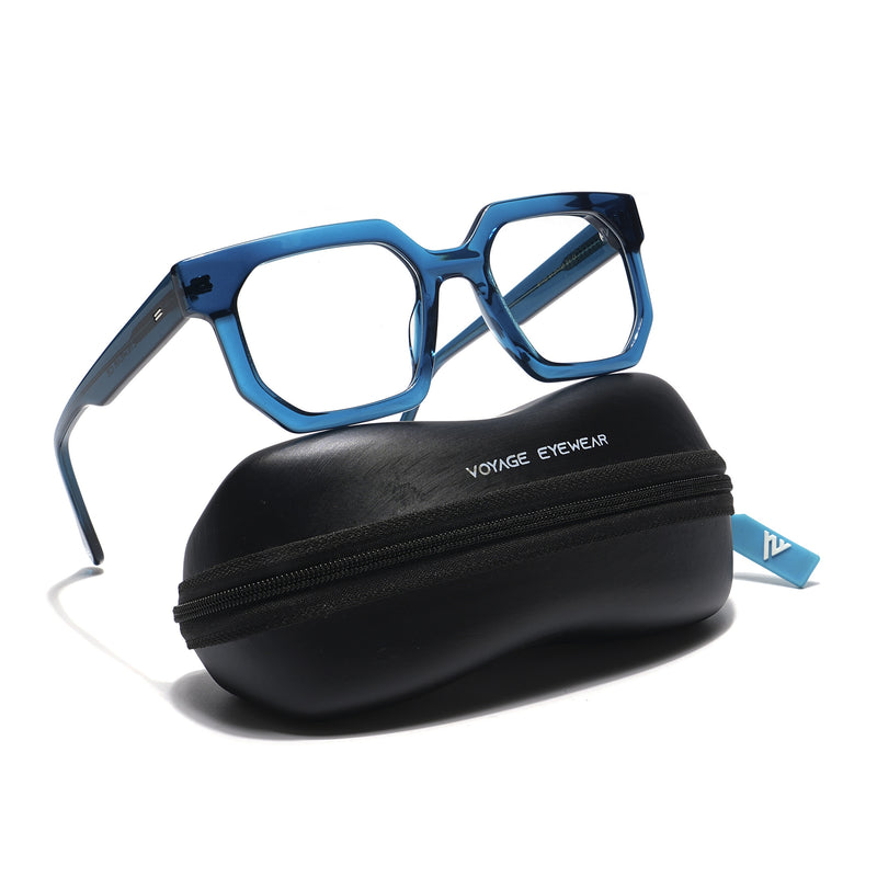 Voyage Veloura Select Blue Square Eyeglasses for Men & Women (1132SLMG5874-C3)