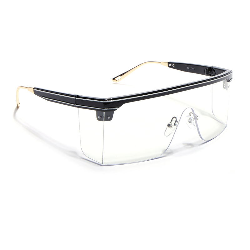 Voyage Black & White Wayfarer Eyeglasses for Men & Women (11388MG5211-C1)