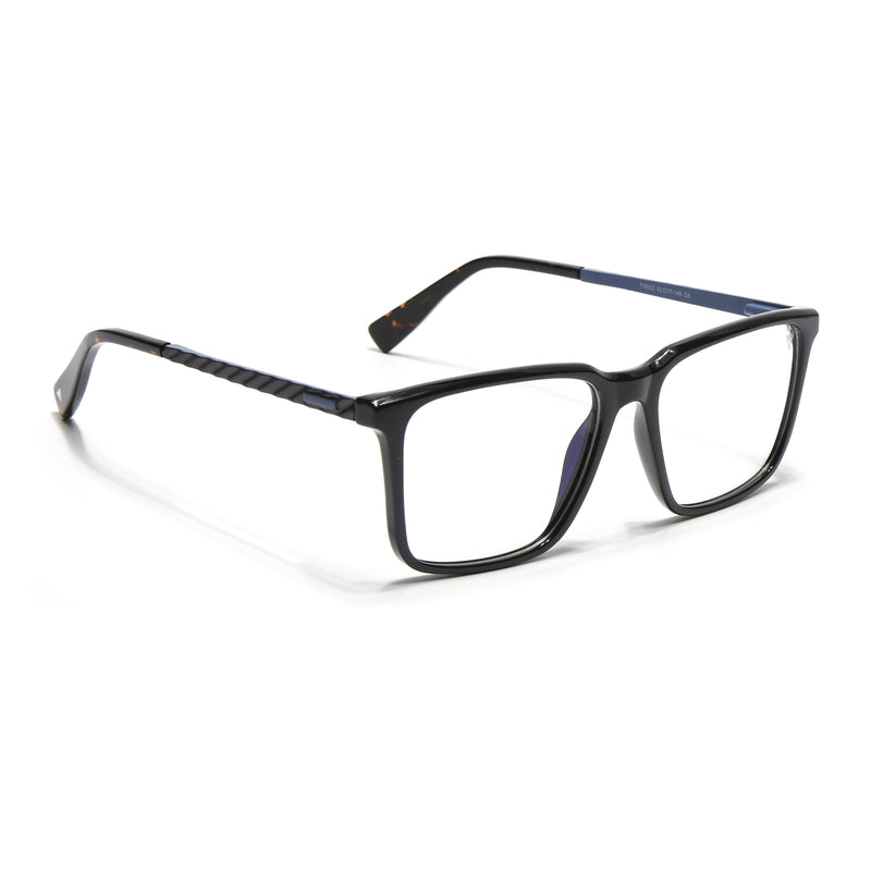Voyage Shine Black Square Eyeglasses for Men & Women (116003FMG7017-C1)