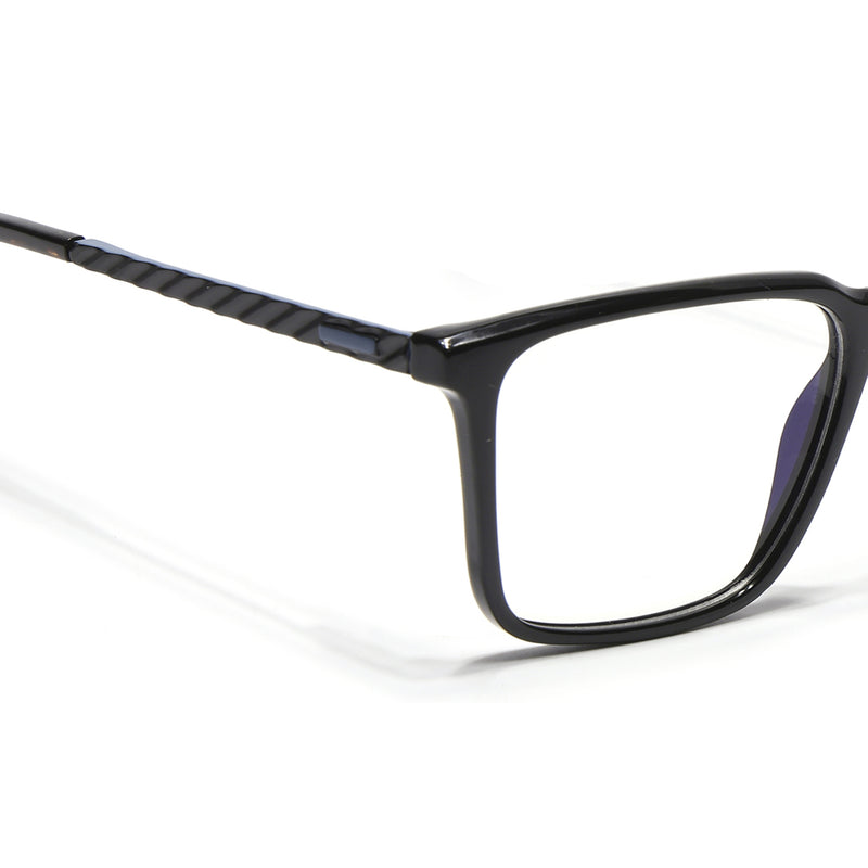 Voyage Shine Black Square Eyeglasses for Men & Women (116003FMG7017-C1)