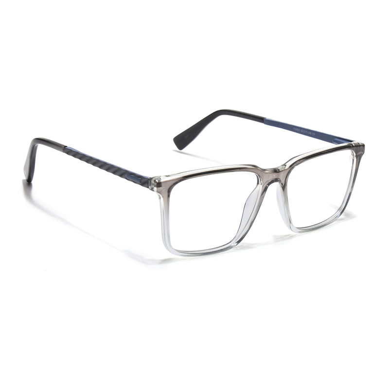 Voyage Grey & Clear Square Eyeglasses for Men & Women (116003FMG7018-C2)