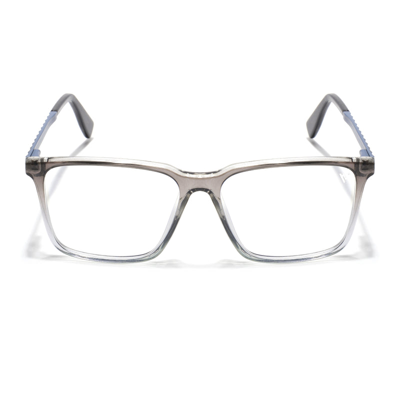 Voyage Grey & Clear Square Eyeglasses for Men & Women (116003FMG7018-C2)