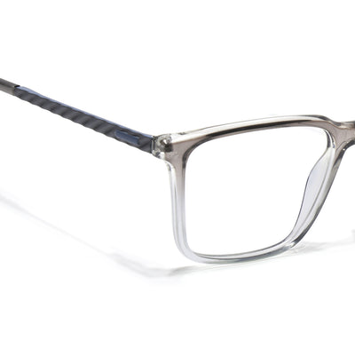Voyage Grey & Clear Square Eyeglasses for Men & Women (116003FMG7018-C2)