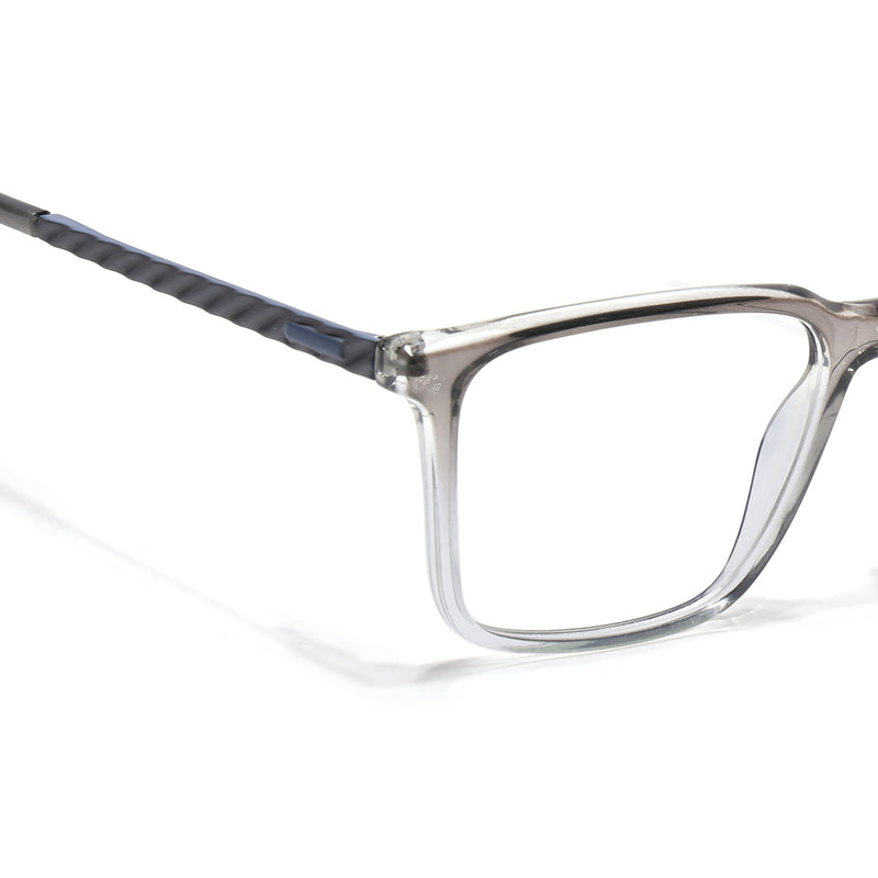 Voyage Grey & Clear Square Eyeglasses for Men & Women (116003FMG7018-C2)