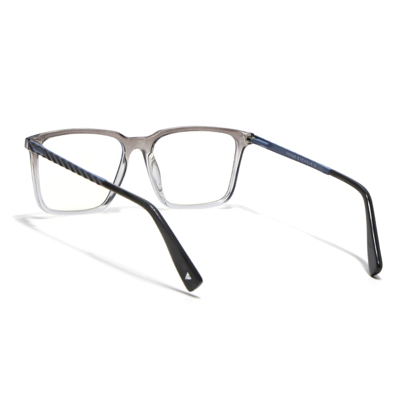 Voyage Grey & Clear Square Eyeglasses for Men & Women (116003FMG7018-C2)