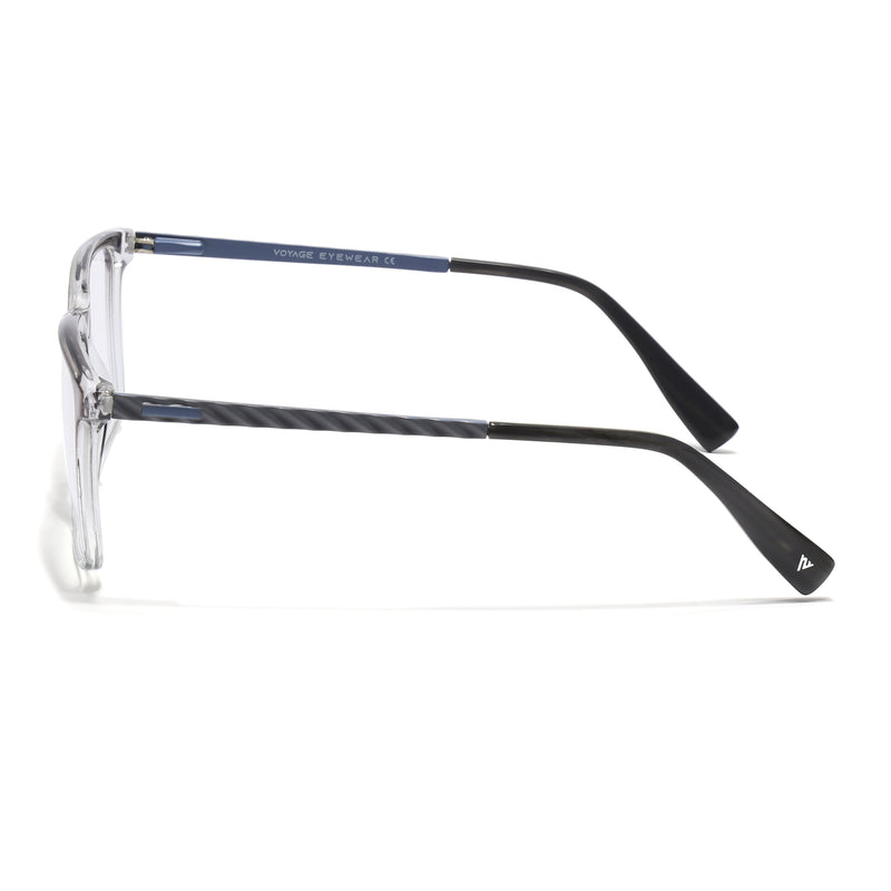 Voyage Grey & Clear Square Eyeglasses for Men & Women (116003FMG7018-C2)