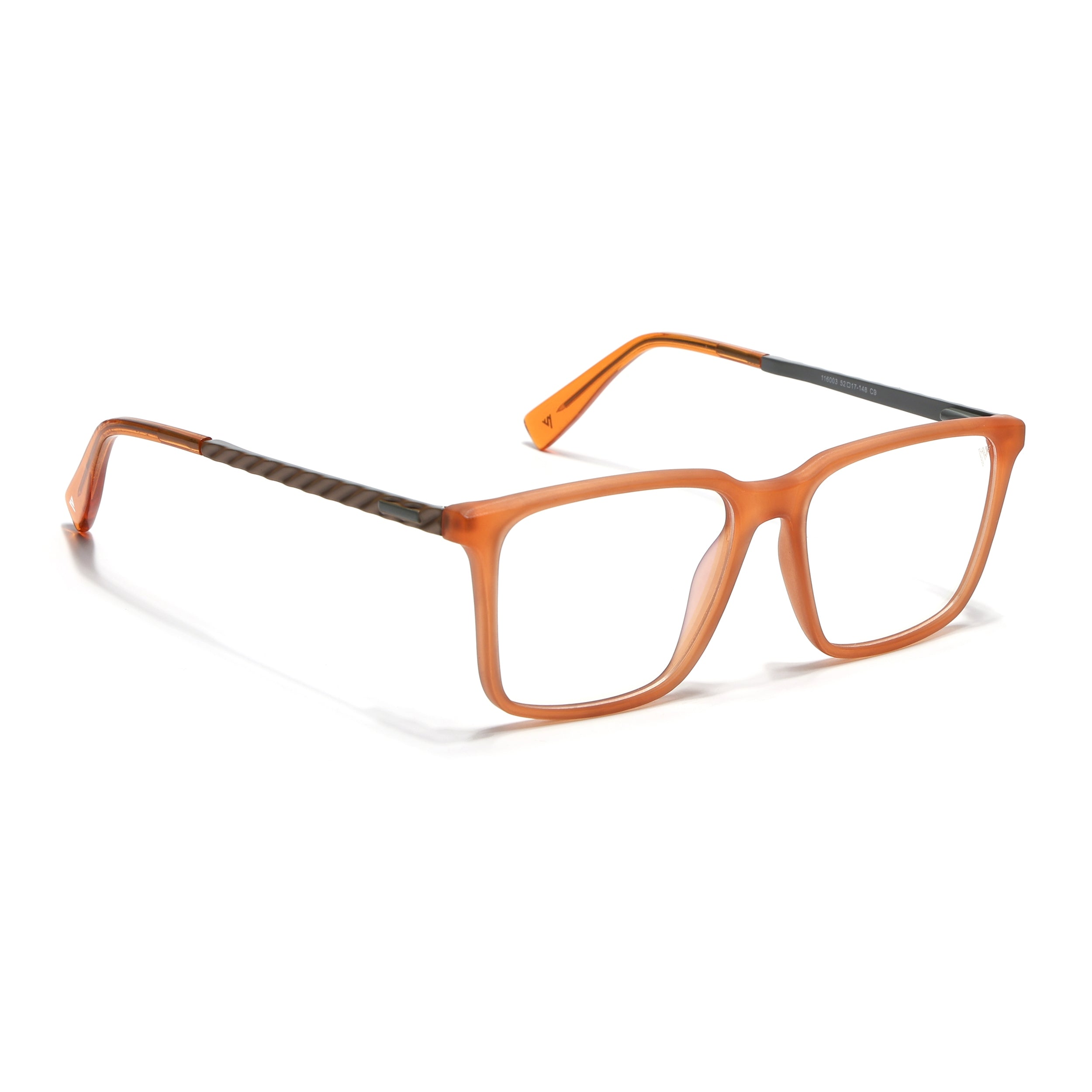Voyage Orange Square Eyeglasses for Men & Women (116003FMG7019-C3)