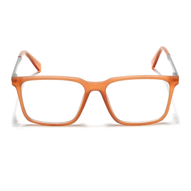 Voyage Orange Square Eyeglasses for Men & Women (116003FMG7019-C3)