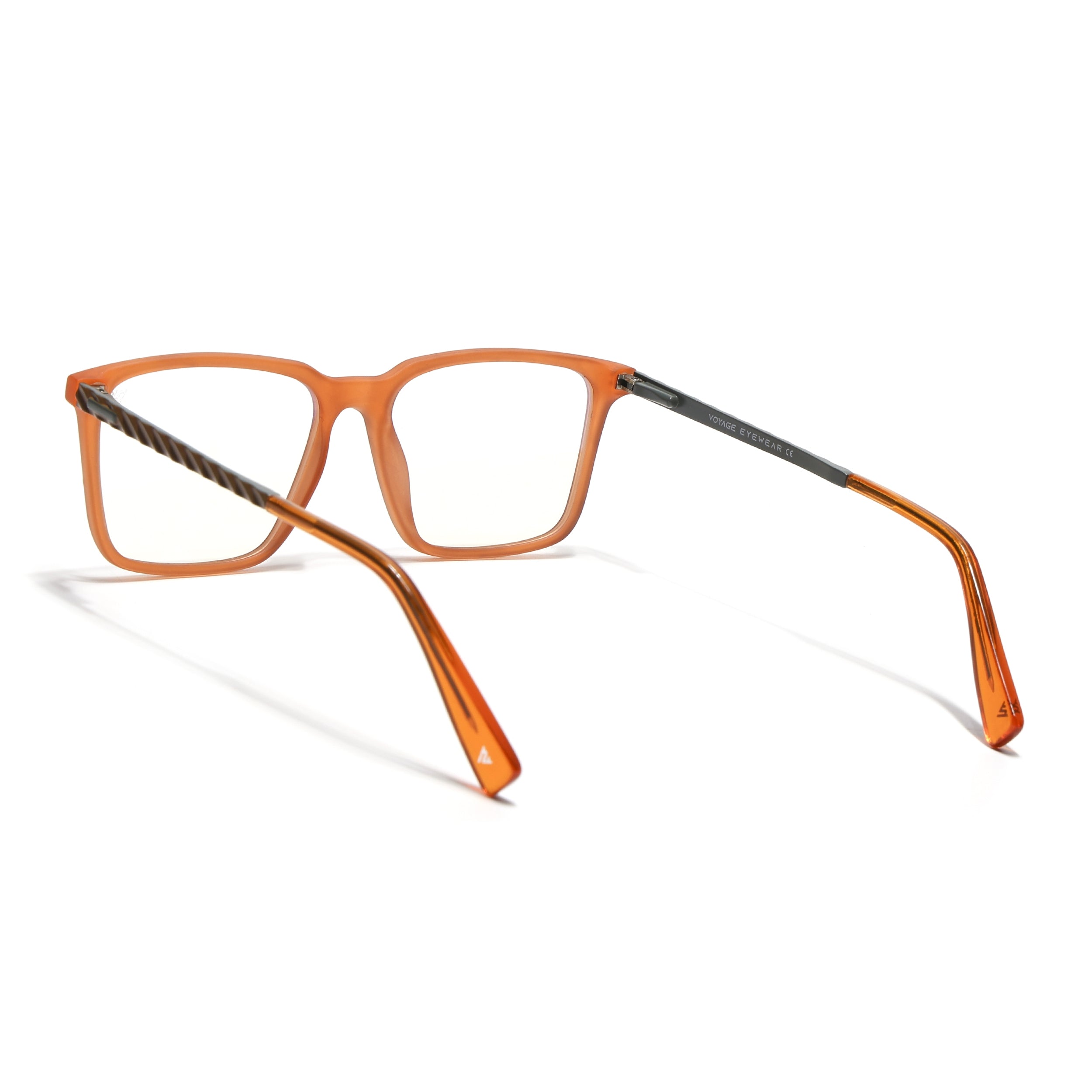 Voyage Orange Square Eyeglasses for Men & Women (116003FMG7019-C3)