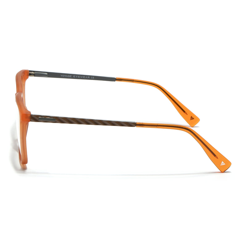 Voyage Orange Square Eyeglasses for Men & Women (116003FMG7019-C3)