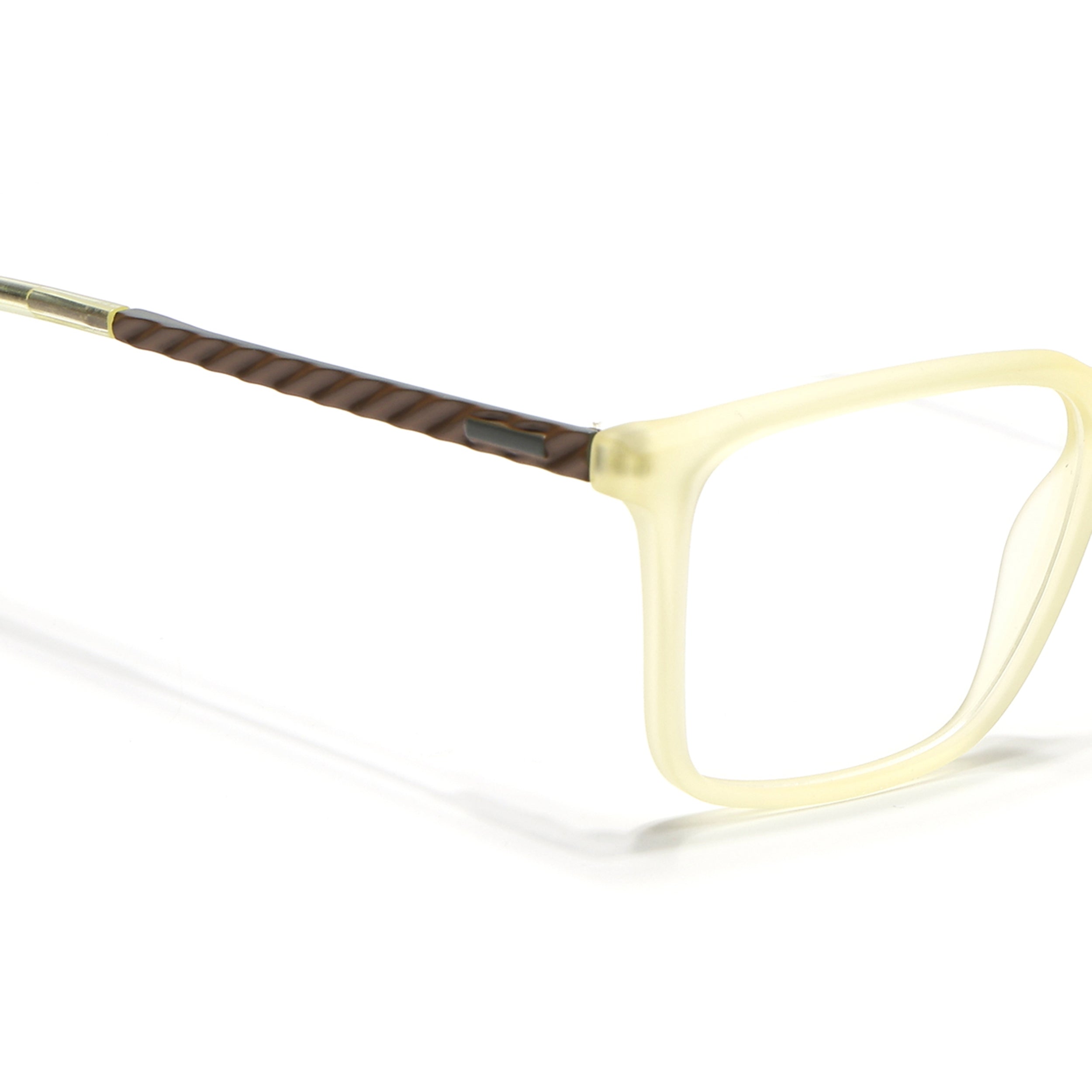 Voyage Light Yellow Square Eyeglasses for Men & Women (116003FMG7020-C4)