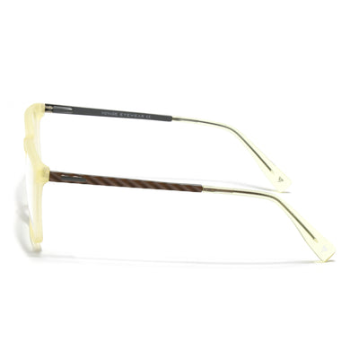 Voyage Light Yellow Square Eyeglasses for Men & Women (116003FMG7020-C4)