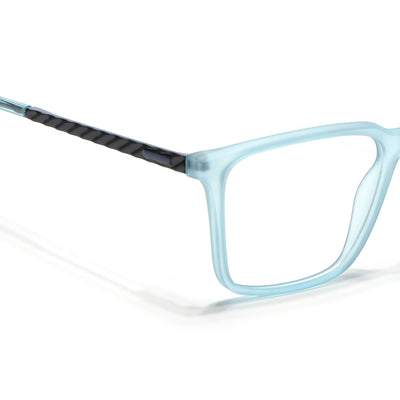Voyage Sea Blue Square Eyeglasses for Men & Women (116003FMG7021-C5)