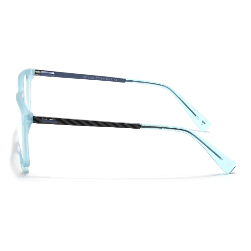 Voyage Sea Blue Square Eyeglasses for Men & Women (116003FMG7021-C5)