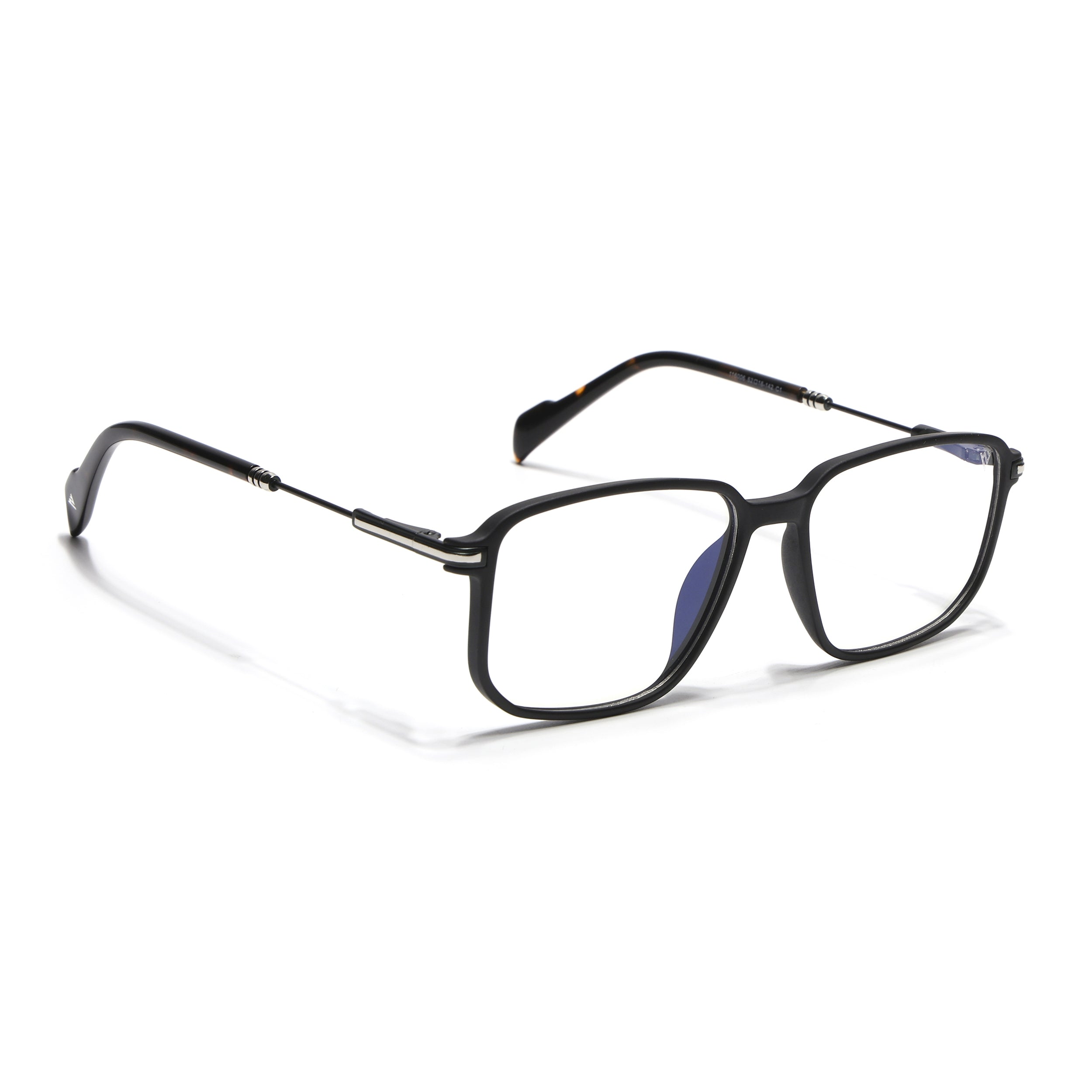 Voyage Matt Black Square Eyeglasses for Men & Women (116006FMG7022-C1)