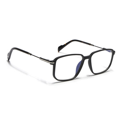 Voyage Matt Black Square Eyeglasses for Men & Women (116006FMG7022-C1)