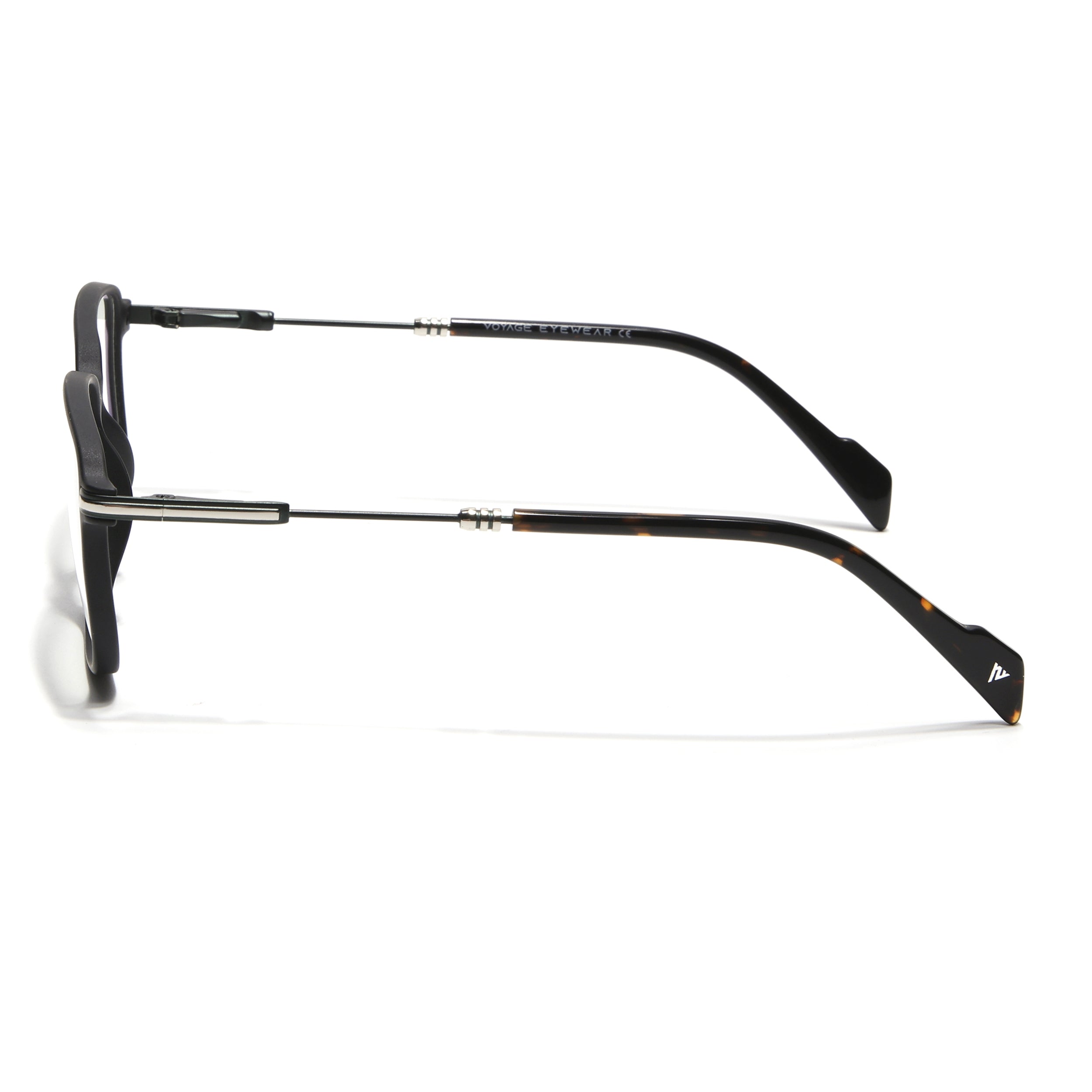 Voyage Matt Black Square Eyeglasses for Men & Women (116006FMG7022-C1)