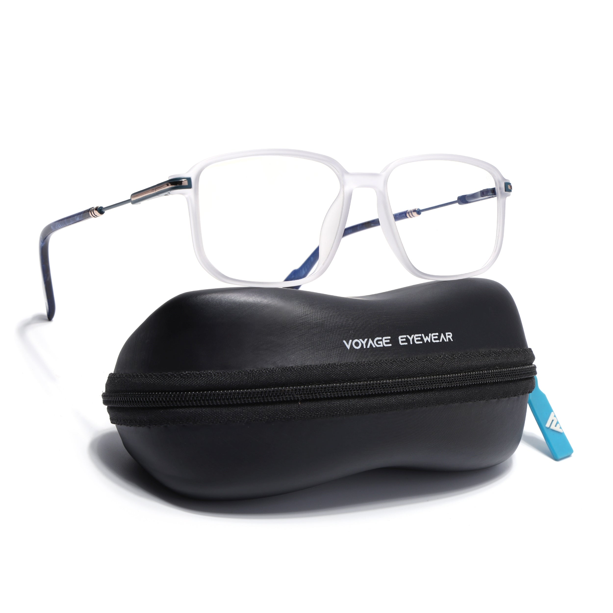 Voyage Matt Grey Square Eyeglasses for Men & Women (116006FMG7023-C2)