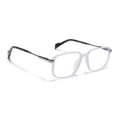 Voyage Light Matt Blue Square Eyeglasses for Men & Women (116006FMG7025-C4)