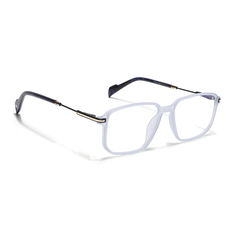 Voyage Light Matt Blue Square Eyeglasses for Men & Women (116006FMG7025-C4)