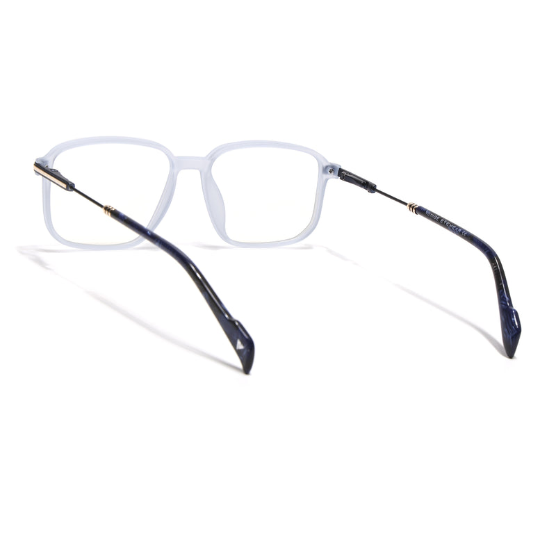 Voyage Light Matt Blue Square Eyeglasses for Men & Women (116006FMG7025-C4)