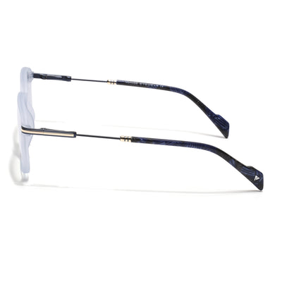 Voyage Light Matt Blue Square Eyeglasses for Men & Women (116006FMG7025-C4)