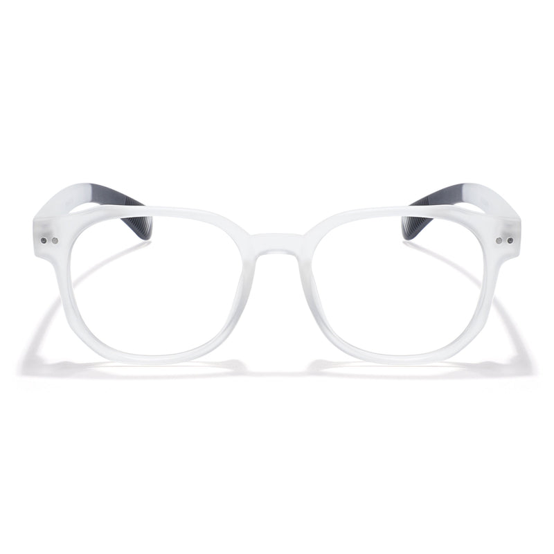 Eyejack Thunder Matt Transparent Round Eyeglasses for Men & Women (1387CL562-C4)