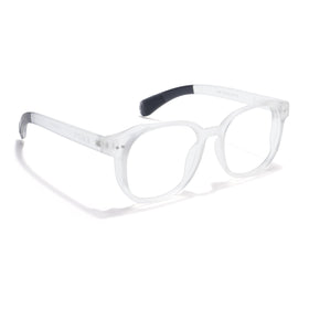 Eyejack Thunder Matt Transparent Round Eyeglasses for Men & Women (1387CL562-C4)