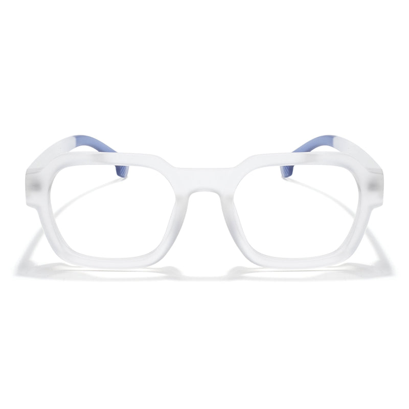 Eyejack Thunder Matt Transparent Square Eyeglasses for Men & Women (1388CL565-C2)