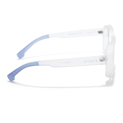 Eyejack Thunder Matt Transparent Square Eyeglasses for Men & Women (1388CL565-C2)