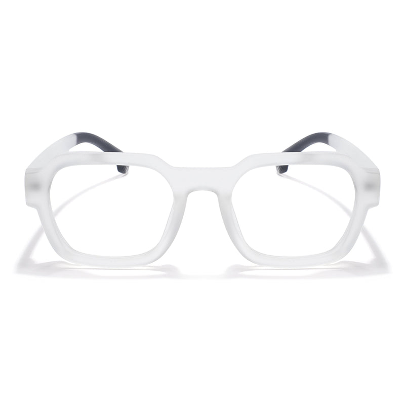 Eyejack Thunder Matt Transparent Square Eyeglasses for Men & Women (1388CL567-C4)