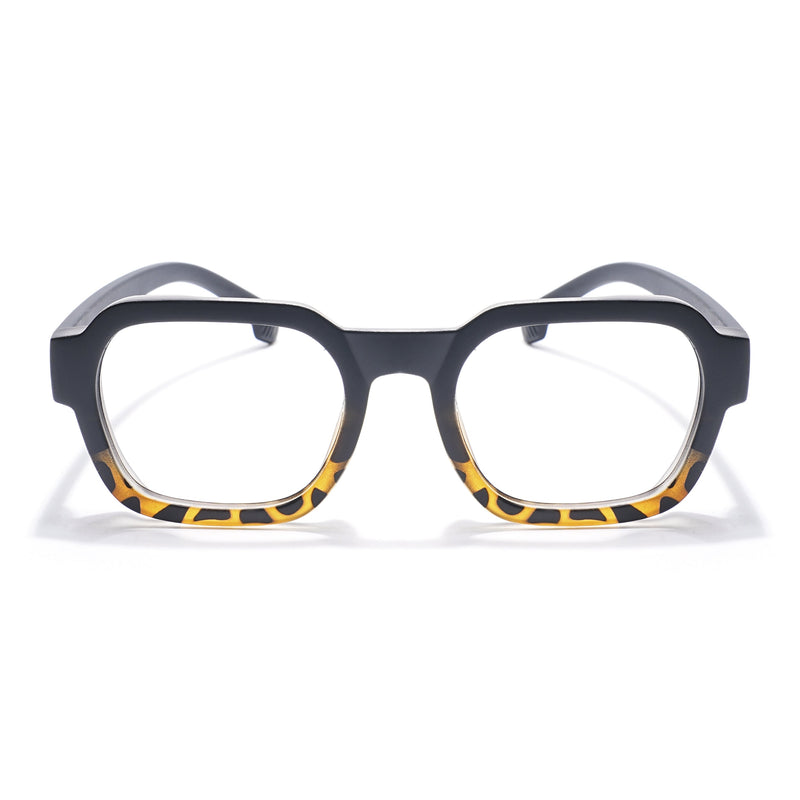 Eyejack Thunder Black & Demi Brown Square Eyeglasses for Men & Women (1388CL568-C5)