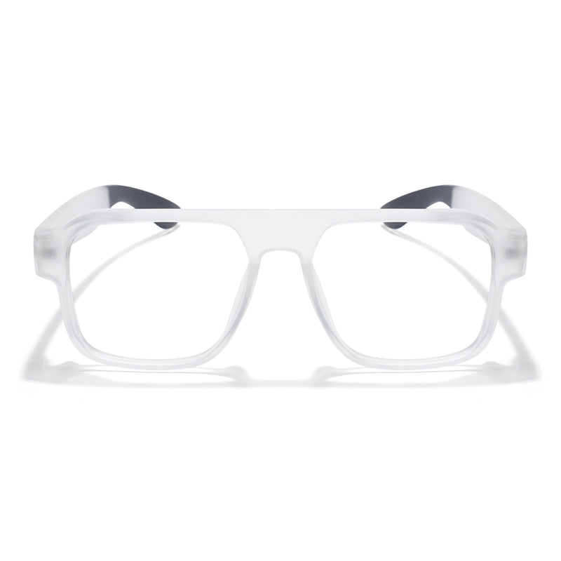 Eyejack Thunder Matt Transparent Square Eyeglasses for Men & Women (1389CL570-C2)