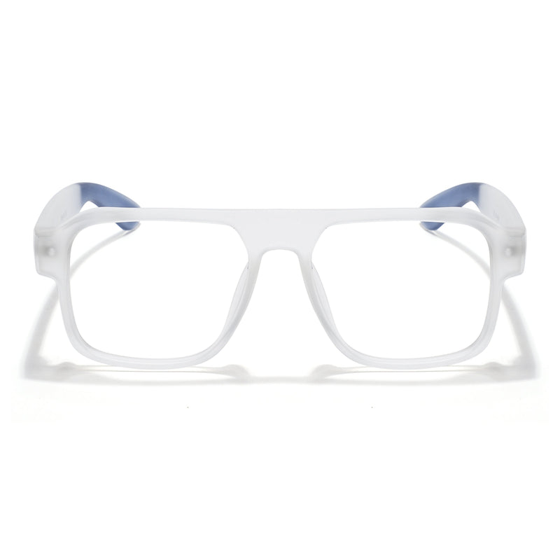 Eyejack Thunder Matt Transparent Square Eyeglasses for Men & Women (1389CL572-C4)