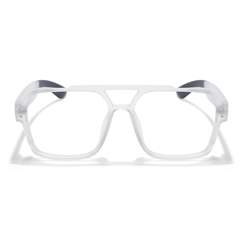 Eyejack Thunder Matt Transparent Wayfarer Eyeglasses for Men & Women (1390CL575-C2)