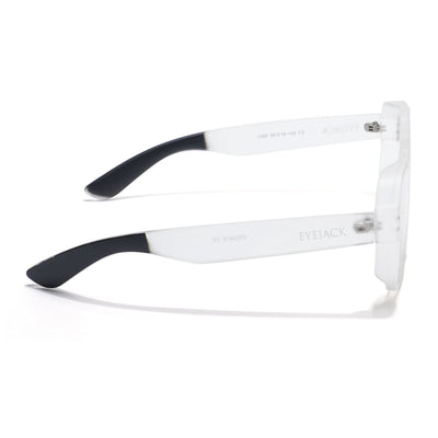 Eyejack Thunder Matt Transparent Wayfarer Eyeglasses for Men & Women (1390CL575-C2)