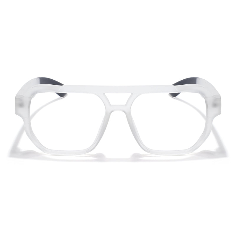 Eyejack Thunder Matt Transparent Wayfarer Eyeglasses for Men & Women (1391CL580-C2)
