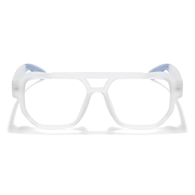 Eyejack Thunder Matt Transparent Wayfarer Eyeglasses for Men & Women (1391CL582-C4)