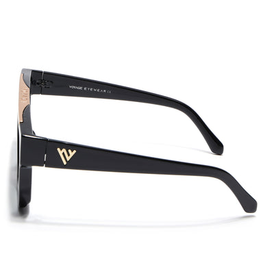 Voyage Exclusive Shine Black & Golden Wayfarer Eyeglasses for Men & Women (1502MG5406-C1)