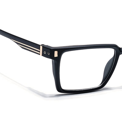 Eyejack Black Rectangle Eyeglasses for Men & Women (162001FCL2436)
